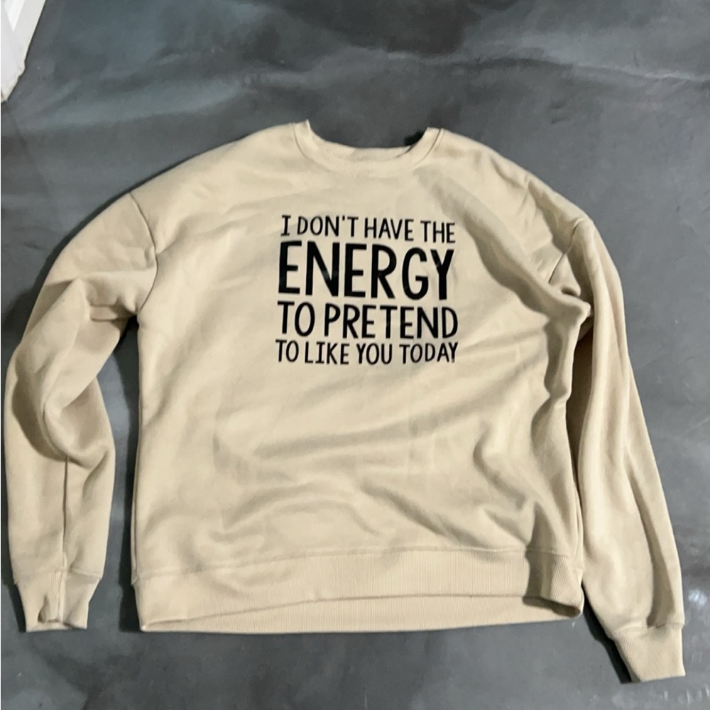 Sarcastic tan hoodie size medium